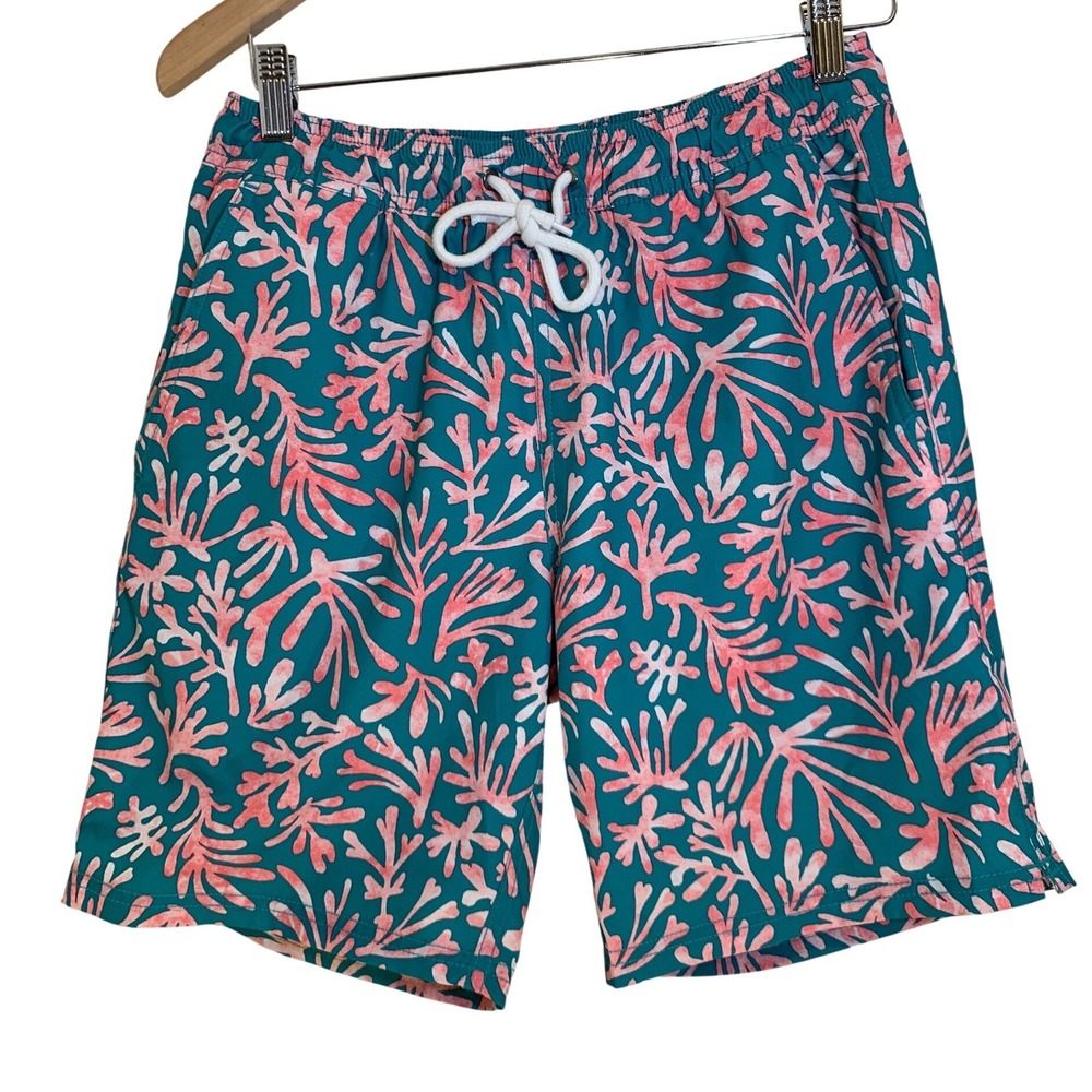 J.Crew Flex Swim Trunks S Coral Reef Coastal Beach Mens vacation tropical